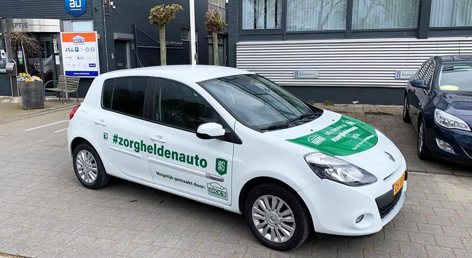#zorgheldenauto ter beschikking gesteld door A.A.S. Dick's Autochade in Vlaardingen